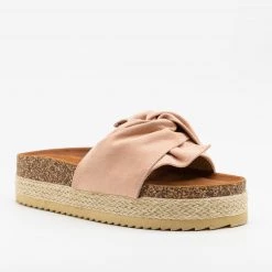 Nature Breeze Knotted Espadrille Cork Slides