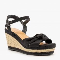 Bamboo Shoes Knotted Espadrille Sandal Wedges Newest Arrivals