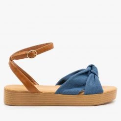 Bamboo Shoes Knotted Flatform Sandals