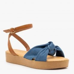 Bamboo Shoes Knotted Flatform Sandals