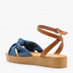 Bamboo Shoes Knotted Flatform Sandals