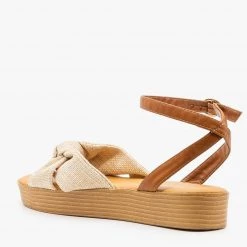 Bamboo Shoes Knotted Flatform Sandals