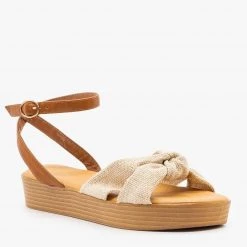 Bamboo Shoes Knotted Flatform Sandals