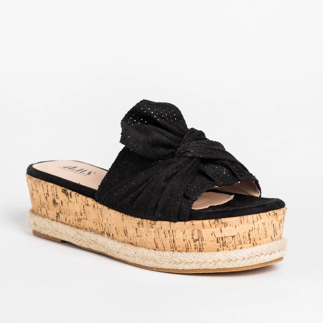 AMS Shoes Knotted Pinhole Cork Flatform Sandals 4 AMS Shoes Knotted Pinhole Cork Flatform Sandals