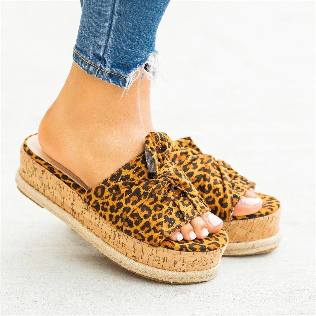 AMS Shoes Knotted Pinhole Cork Flatform Sandals 10 AMS Shoes Knotted Pinhole Cork Flatform Sandals