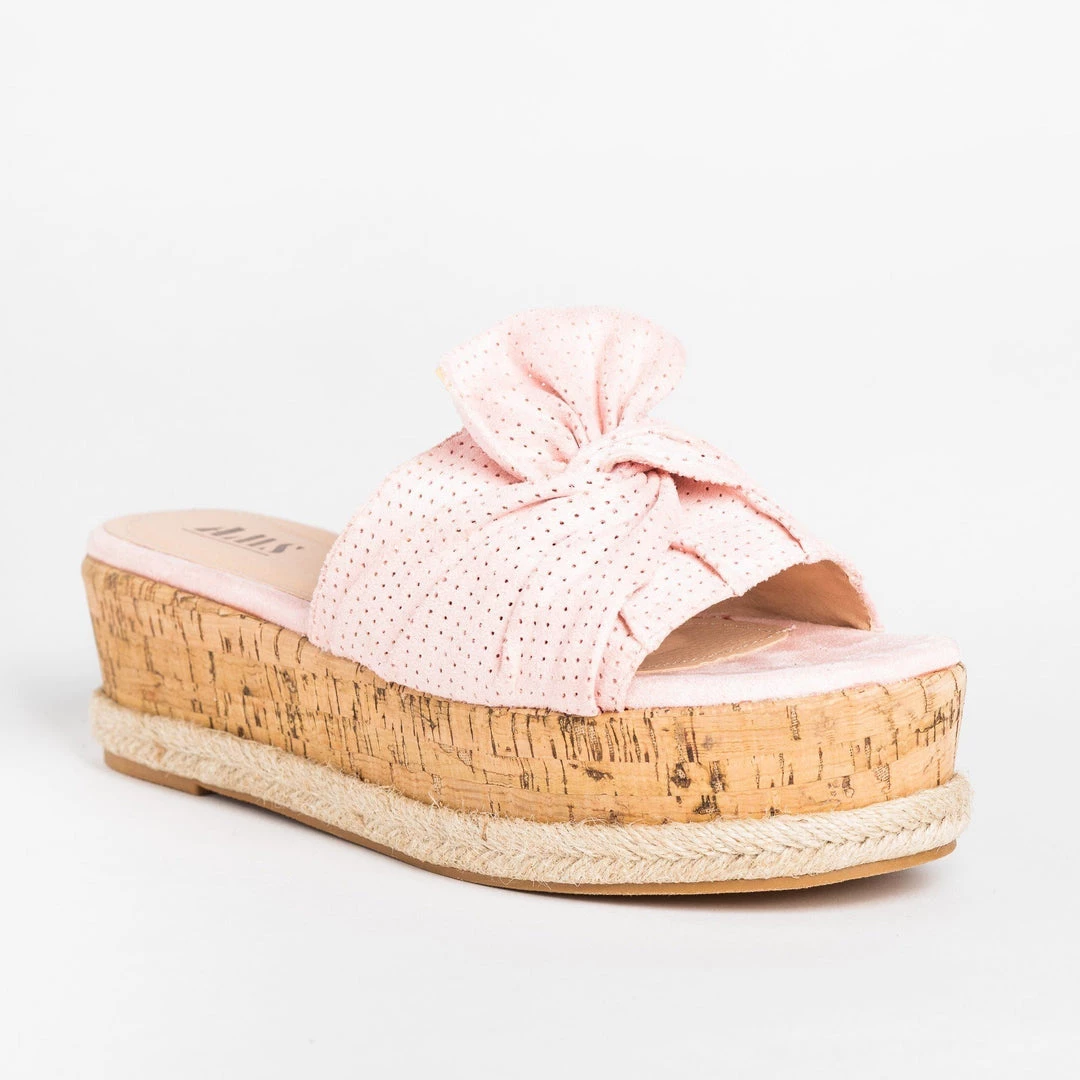 AMS Shoes Knotted Pinhole Cork Flatform Sandals 2 AMS Shoes Knotted Pinhole Cork Flatform Sandals