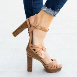 Bamboo Shoes Newest Arrivals Knotted Strappy High Heels