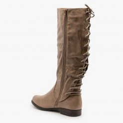 Bamboo Shoes Newest Arrivals Lace-Up Back Riding Boots