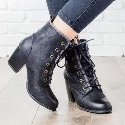 Qupid Shoes Lace Up Bootie Newest Arrivals