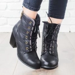 Qupid Shoes Lace Up Bootie Newest Arrivals