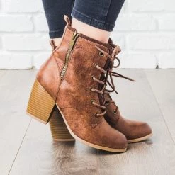 Qupid Shoes Lace Up Bootie Newest Arrivals