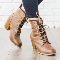Qupid Shoes Lace Up Bootie Newest Arrivals