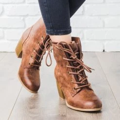 Qupid Shoes Lace Up Bootie Newest Arrivals