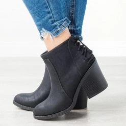 Soda Shoes Lace-Up Chunky Heel Booties Newest Arrivals 6 Soda Shoes Lace-Up Chunky Heel Booties Newest Arrivals