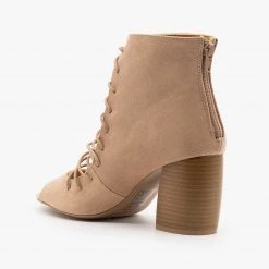 Qupid Shoes Lace-Up Cut-Out Heel Booties Newest Arrivals 11 Qupid Shoes Lace-Up Cut-Out Heel Booties Newest Arrivals