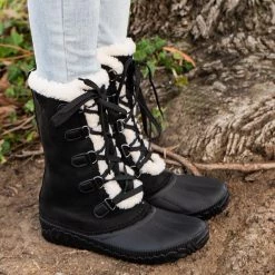 Bamboo Lace-Up Fuzzy Rain Boots Newest Arrivals