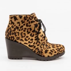 Soda Shoes Newest Arrivals Lace-Up Wedge Ankle Booties