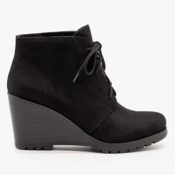 Soda Shoes Newest Arrivals Lace-Up Wedge Ankle Booties