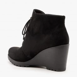 Soda Shoes Newest Arrivals Lace-Up Wedge Ankle Booties