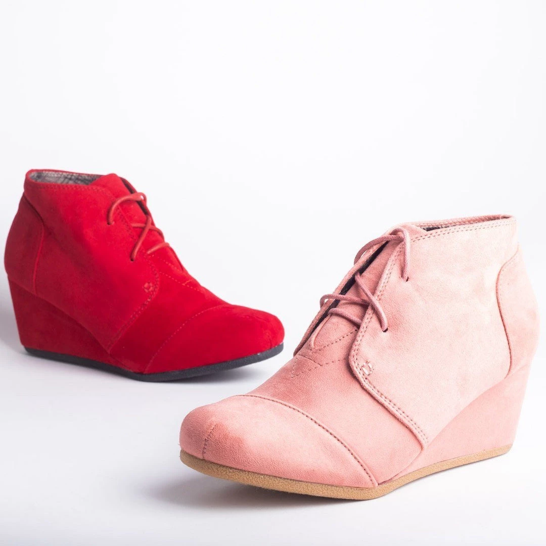 Forever Newest Arrivals Lace-Up Wedge Booties 5 Forever Newest Arrivals Lace-Up Wedge Booties