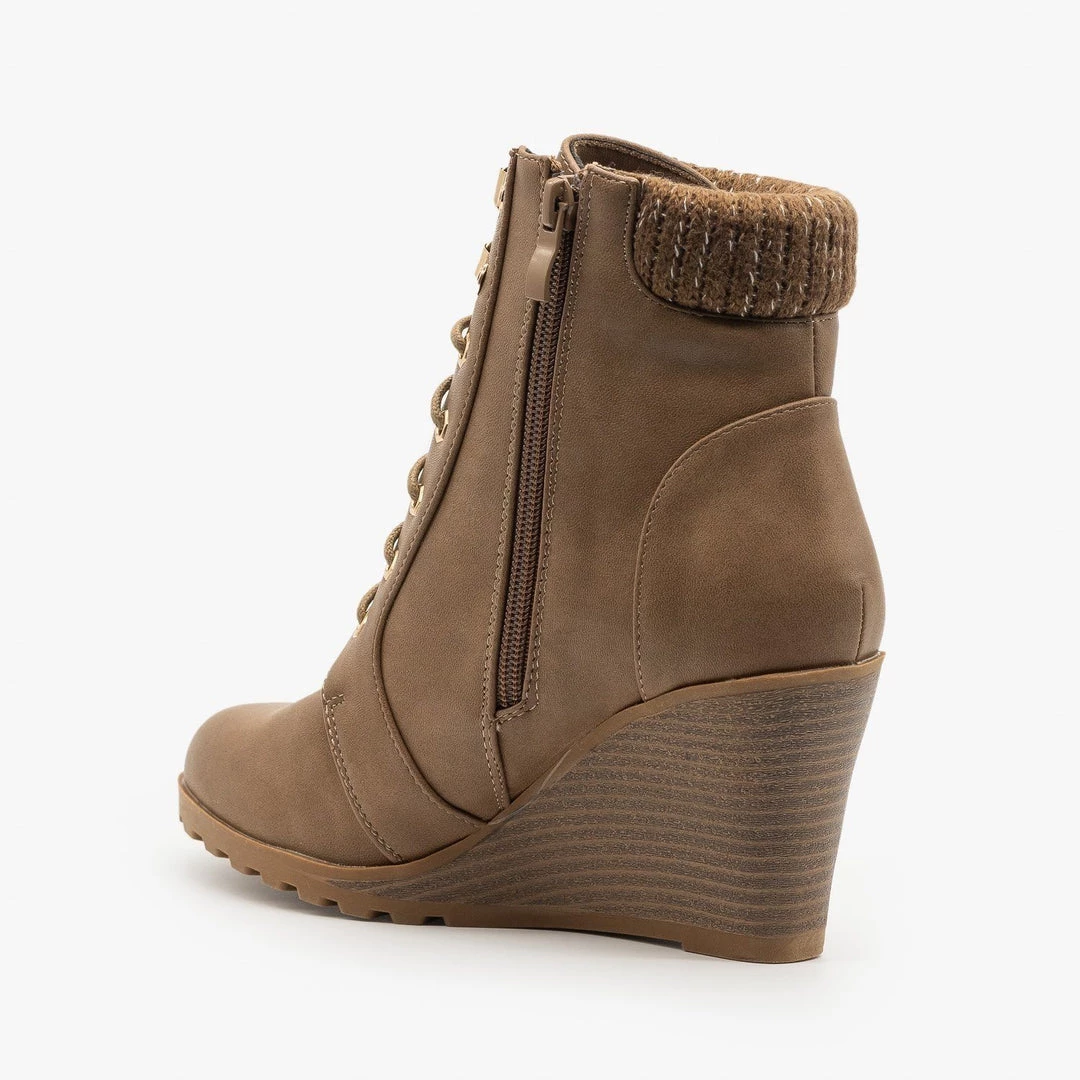 Top Moda Lace Up Wedge Booties FINAL SALE 3 Top Moda Lace Up Wedge Booties FINAL SALE