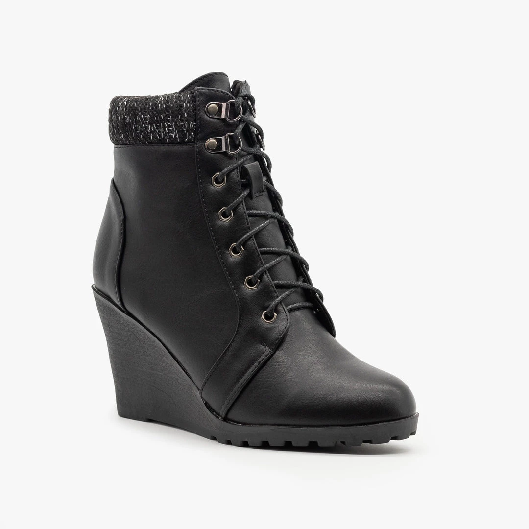 Top Moda Lace Up Wedge Booties FINAL SALE 4 Top Moda Lace Up Wedge Booties FINAL SALE