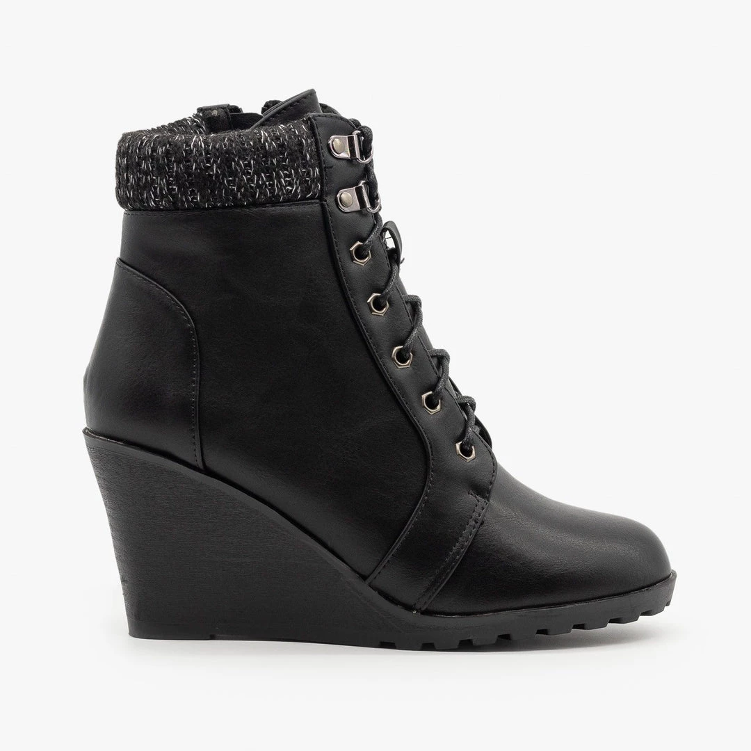 Top Moda Lace Up Wedge Booties FINAL SALE 5 Top Moda Lace Up Wedge Booties FINAL SALE