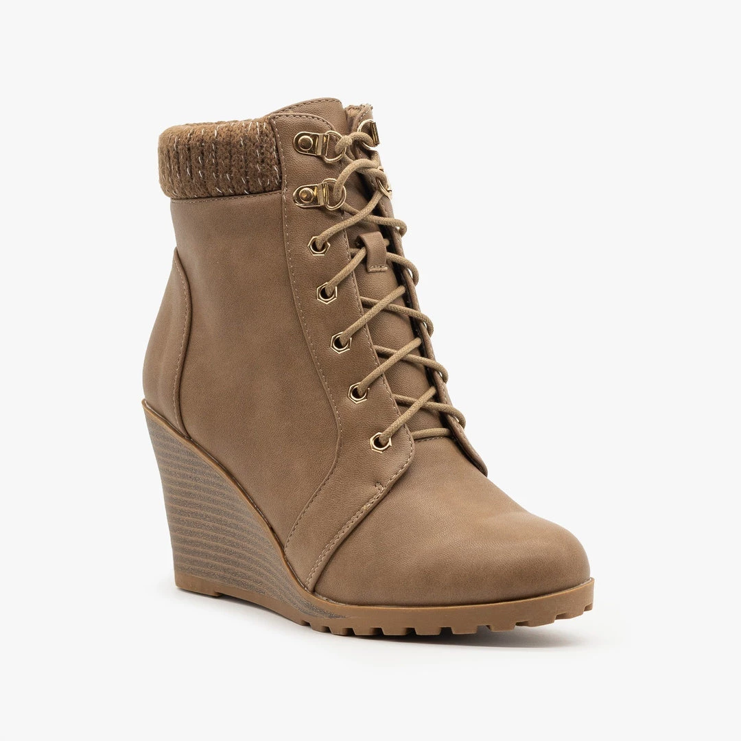 Top Moda Lace Up Wedge Booties FINAL SALE 1 Top Moda Lace Up Wedge Booties FINAL SALE