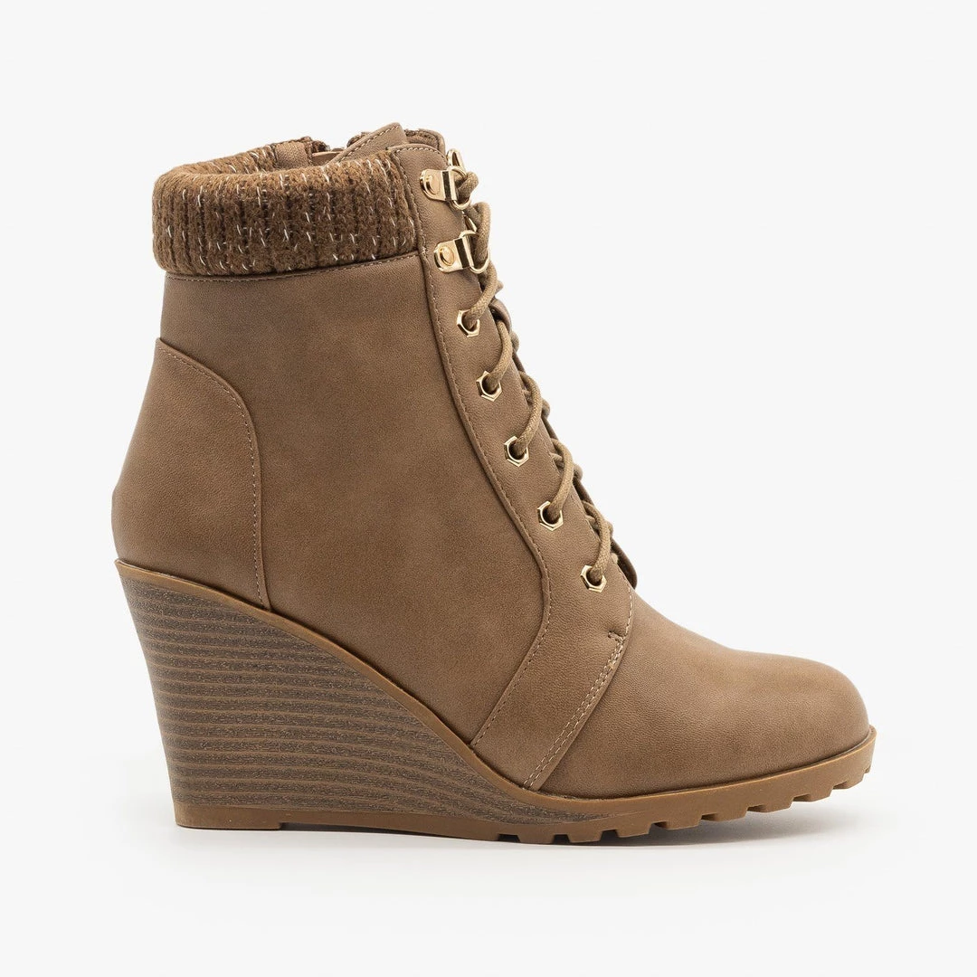 Top Moda Lace Up Wedge Booties FINAL SALE 2 Top Moda Lace Up Wedge Booties FINAL SALE