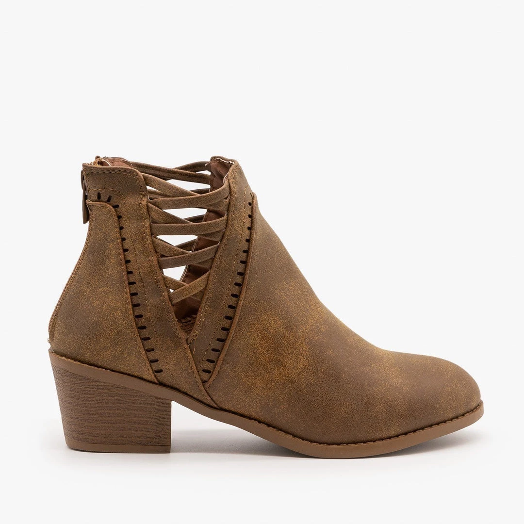 Forever Laced V-Cut Ankle Booties 5 Forever Laced V-Cut Ankle Booties