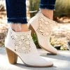Qupid Shoes Lacey Linen Bootie