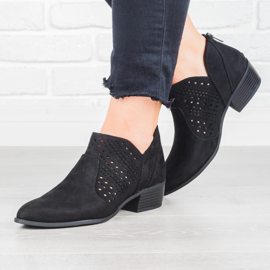 City Classified Shoes Laser Cut Almond Toe Booties Newest Arrivals 6 City Classified Shoes Laser Cut Almond Toe Booties Newest Arrivals