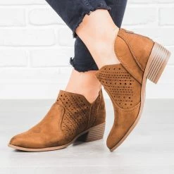 City Classified Shoes Laser Cut Almond Toe Booties Newest Arrivals 16 City Classified Shoes Laser Cut Almond Toe Booties Newest Arrivals