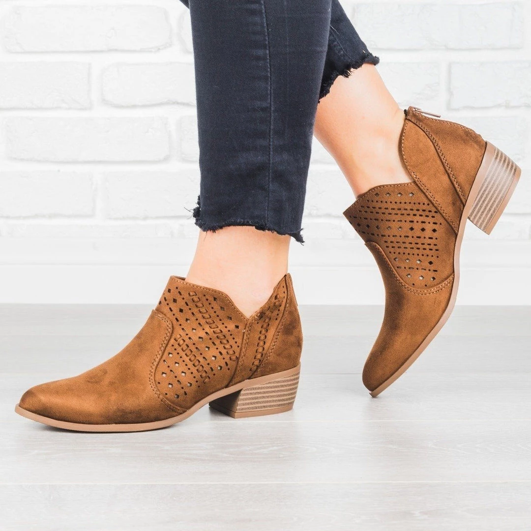 City Classified Shoes Laser Cut Almond Toe Booties Newest Arrivals 3 City Classified Shoes Laser Cut Almond Toe Booties Newest Arrivals