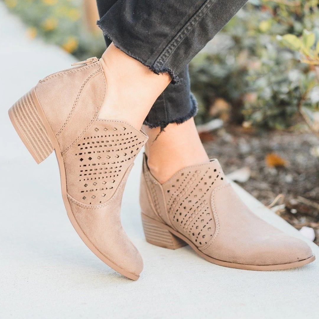 City Classified Shoes Laser Cut Almond Toe Booties Newest Arrivals 4 City Classified Shoes Laser Cut Almond Toe Booties Newest Arrivals