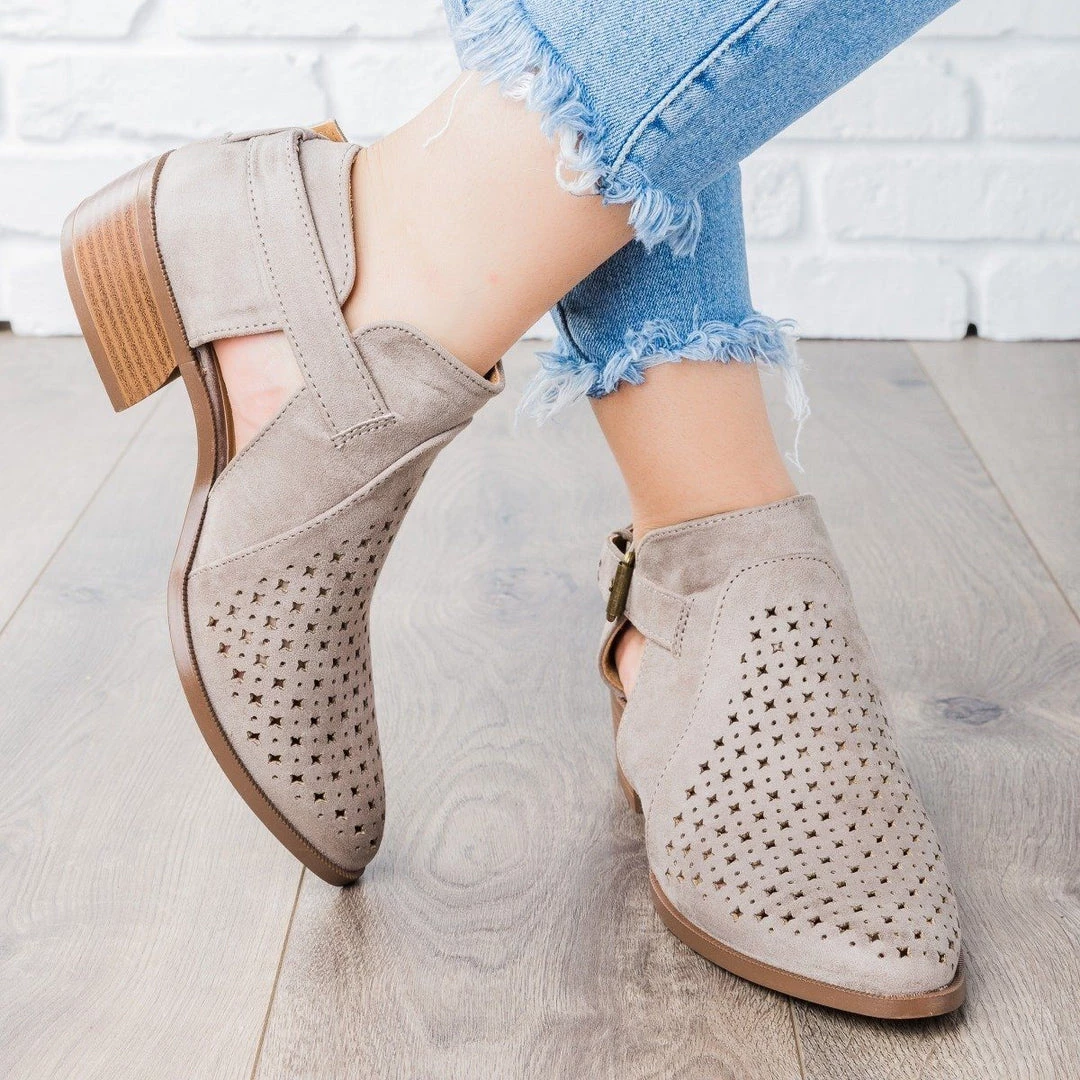 Qupid Shoes Newest Arrivals Laser-Cut Buckle Booties 6 Qupid Shoes Newest Arrivals Laser-Cut Buckle Booties