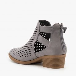 ARider Girl Laser Cut Caged Booties Newest Arrivals