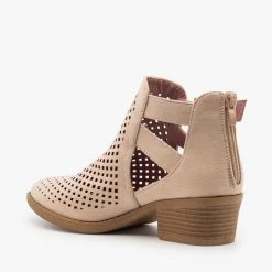 ARider Girl Laser Cut Caged Booties Newest Arrivals