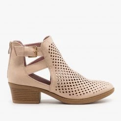 ARider Girl Laser Cut Caged Booties Newest Arrivals