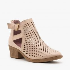ARider Girl Laser Cut Caged Booties Newest Arrivals