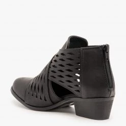 Yoki Laser Cut Criss Cross Booties