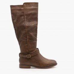 Mata Laser Cut Detailing Riding Boots
