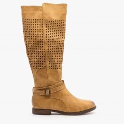 Mata Laser Cut Detailing Riding Boots