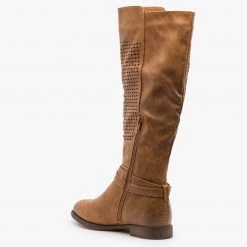 Mata Laser Cut Detailing Riding Boots