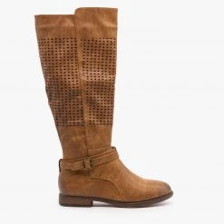 Mata Laser Cut Detailing Riding Boots