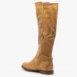 Mata Laser Cut Detailing Riding Boots