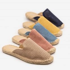 Soda Shoes Laser Cut Espadrille Mules