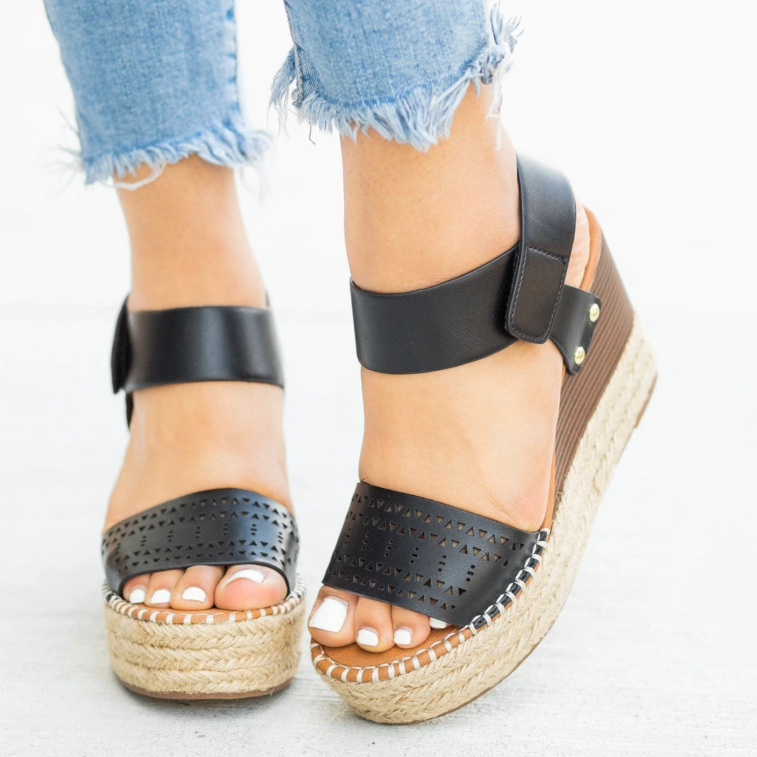 Soda Shoes Laser Cut Espadrille Wedges Newest Arrivals 7 Soda Shoes Laser Cut Espadrille Wedges Newest Arrivals
