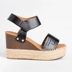 Soda Shoes Laser Cut Espadrille Wedges Newest Arrivals