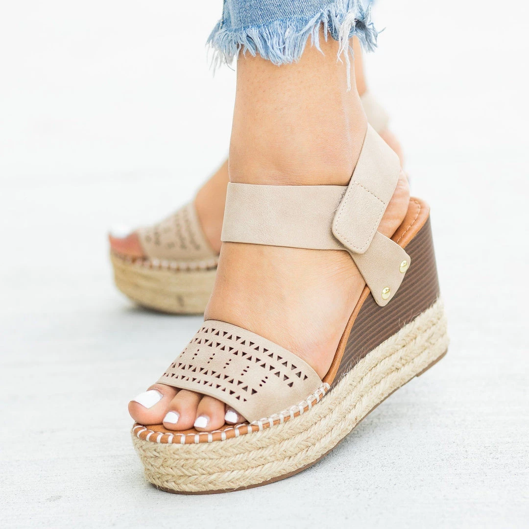 Soda Shoes Laser Cut Espadrille Wedges Newest Arrivals 6 Soda Shoes Laser Cut Espadrille Wedges Newest Arrivals